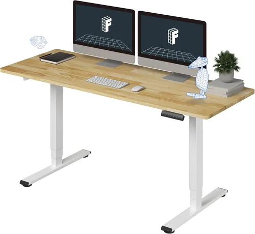 Miniatura 24 de FlexiSpot E6 Bamboo - Escritorio eléctrico de pie de 3 etapas con motor dual de 48 x 24 pulgadas, soporta 220 libras, altura ajustable con ajustes