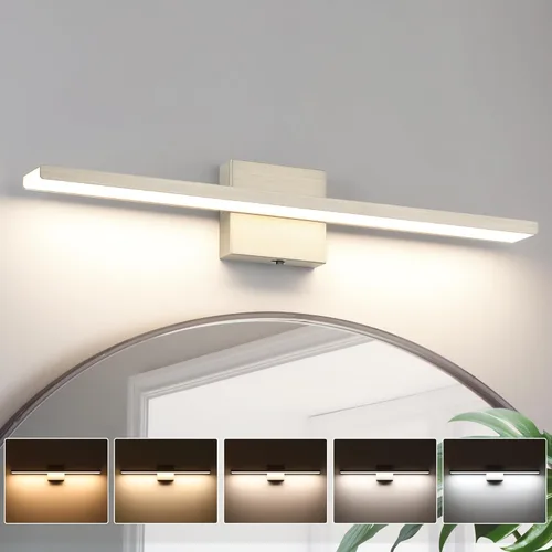 Miniatura 11 de JUSHENG Luces de Tocador Negras para Baño 5CCT Regulables Accesorios de Luces de Tocador para Baño Luz LED de Tocador Barra de Luz de Tocador 24