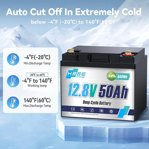 Miniatura 5 de Batería LiFePO4 recargable de 12 V 50 Ah, batería de litio fosfato de hierro y litio de más de 3000 ciclos, perfecta para RV, sistema solar, motor