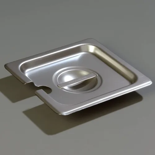 Miniatura 7 de Carlisle FoodService Products Durapan - Tapa para sartén de alimentos de acero inoxidable de tamaño 1/6 con mango cóncavo para catering, bufés