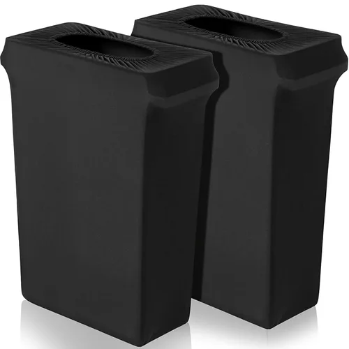 Miniatura 11 de Windyun 4 piezas de 23 galones de elastano estirable para basureros para bodas, fiestas, decoración de recaudación de fondos para el hogar y el Negro
