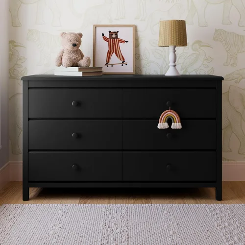 Miniatura 2 de Storkcraft - Cómoda Alpine con 6 cajones (negro) – Certificado GREENGUARD Gold, cómoda negra para dormitorio, cajones de almacenamiento para niños
