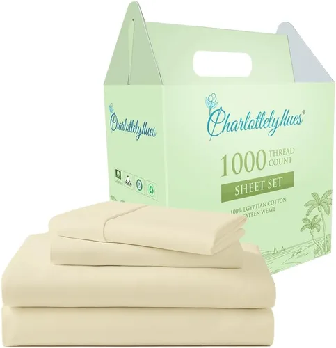 Miniatura 12 de CharlottelyHues Juego de sábanas de 4 piezas 100% algodón egipcio de lujo, transpirable, suave, ajuste cómodo, acabado satinado, se adapta a Borgoña