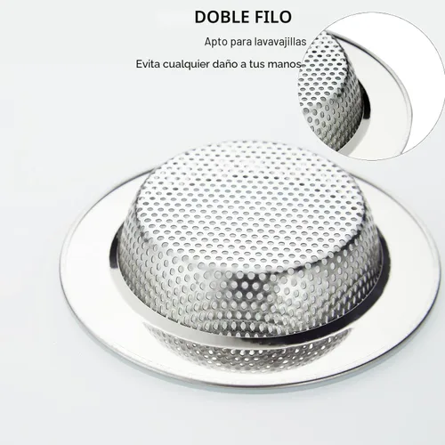 Miniatura 3 de LASSHSWA - Colador de acero inoxidable para fregadero de cocina, colador de drenaje para fregaderos de cocina con borde ancho grande de 4.5 pulgadas