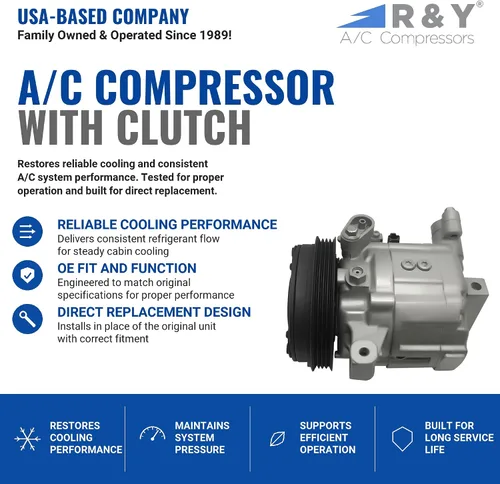 Miniatura 2 de Compresor de aire acondicionado automotriz RYC y embrague de A/C FG437 Para modelos Subaru Forester 2007, este compresor solo se adapta a