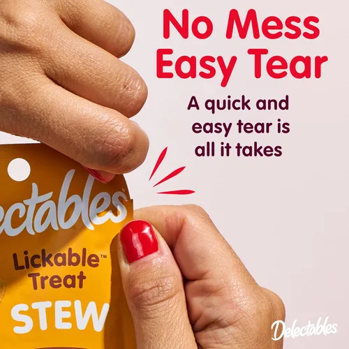 Miniatura 9 de Delectables Lickable Treat Stew Wet Cat Treats - Paquete variado de golosinas para gatos, hidratante, sin granos, sin rellenos, sin subproductos