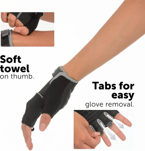 Miniatura 3 de GW Bicycles - Guantes de ciclismo Guantes de bicicleta de medio dedo para hombres y mujeres con cuero sintético en la palma