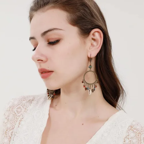 Miniatura 2 de Aretes bohemios para mujer, aretes colgantes bohemios vintage