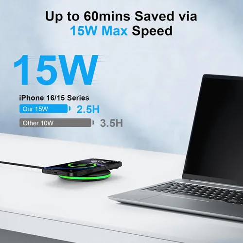 Miniatura 3 de Cargador inalámbrico para Samsung Galaxy S26 Ultra/S25 Ultra/S25 Plus/Z Fold7/Flip7/S24FE/S23Ultra/S22/S21,15W Cargador Android Estación de carga