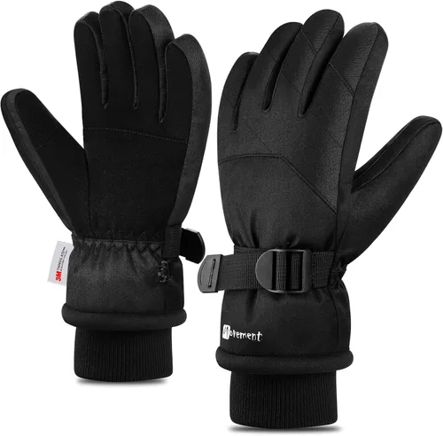 ALISXM Guantes de invierno para esquí y nieve, guantes de snowboard cálidos de invierno para pantalla táctil 3M para hombres y mujeres para correr