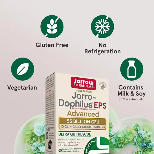 Miniatura 3 de Jarrow Formulas Jarro-Dophilus EPS Advanced, 55 mil millones de probióticos UFC, apoyo digestivo para adultos, 30 cápsulas vegetales de suplemento