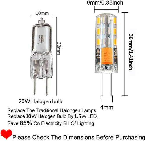 Miniatura 2 de Rayhoo - 10 bombillas LED G4 de base 24 de 1.5 W CA CC 12 V/10 – 20 V no regulables equivalente a 10 W T3 halógeno foco de repuesto 360° de ángulo