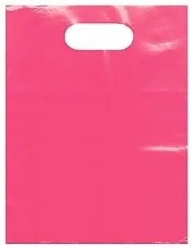 889 Display USA, Inc - 50 bolsas de plástico con asa de parche de 20 x 20 pulgadas, color rosa brillante, para mercancía, suministro de tiendas,