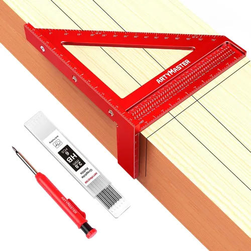Miniatura 8 de Regla Cuadrada de Medición Multi-Ángulo 3D Mini de 3.8", WT102A Herramientas de Carpintería de Alta Precisión para Marcado de Agujeros en Trabajos