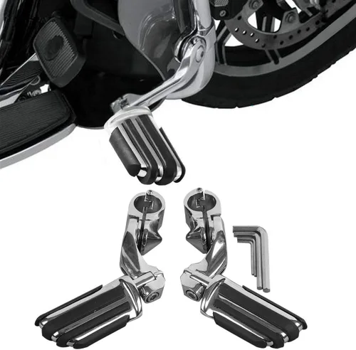 Miniatura 17 de TCMT Estribo corto de montaje en ángulo para carretera de 1 1/4 pulgadas para Harley Touring Road King Street Glide Road Glide Electra Glide Softail