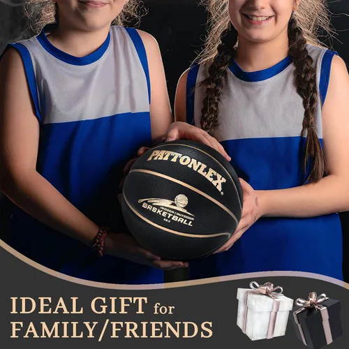 Miniatura 5 de Balones de baloncesto de 28.5" de cuero, tamaño oficial 6, para interiores y exteriores, para jóvenes y mujeres (sin inflar)