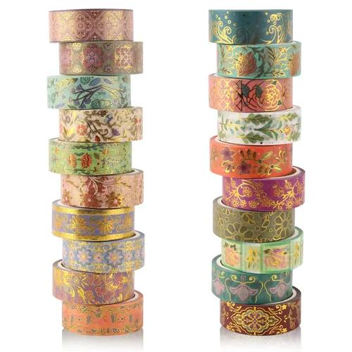 Miniatura 10 de Juego de cinta decorativa verde de 20 rollos de cinta washi del día de San Patricio para trébol de la suerte, cinta adhesiva para bricolaje del día