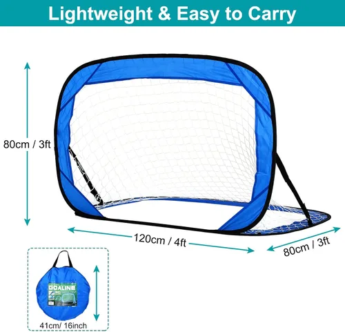 Miniatura 2 de PATIKIL Portería de fútbol portátil de 4 x 3 pies, red de fútbol plegable con bolsa de transporte para entrenamiento, plegable, para interiores