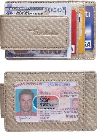 Miniatura 3 de Travelambo Billetera de bolsillo frontal delgada minimalista con bloqueo RFID