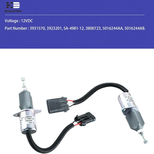 Miniatura 2 de 3931570 Solenoide de apagado de combustible 3923201 SA-4981-12 3800723 5016244AA 5016244AB para Dodge RAM 2500 3500 con 5.9L Cummins Diesel