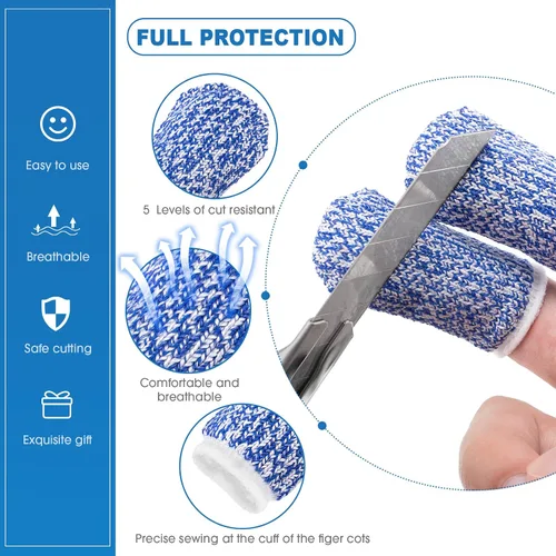 Miniatura 4 de CHENGU 9 Piezas Protector de Dedos para Cortar Vegetales, Protector de Acero Inoxidable, Cuchillo, Peladores de Pulgar, Soporte para Cebolla