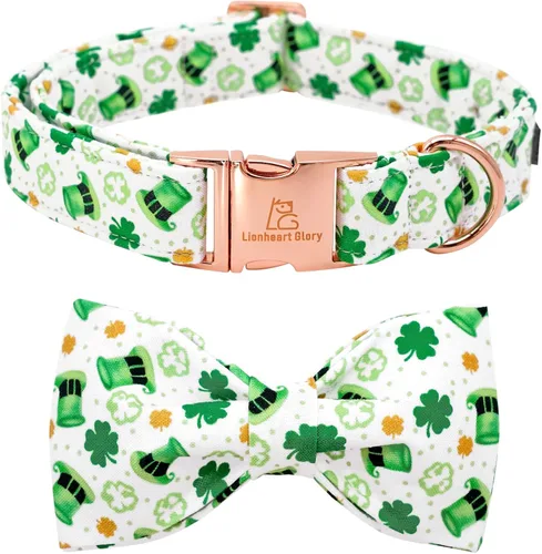 Miniatura 7 de Lionheart glory Collar de lazo para perro para el día de San Valentín, collar de perro para perros grandes, collares de perro con corazones con A