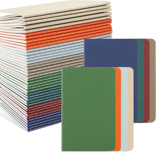 Miniatura 14 de Oucaru 64 mini cuadernos a granel, 3.5 x 5.5 pulgadas, 12 colores arcoíris, juego de 60 páginas de papel rayado de bolsillo pequeño, mini cuaderno