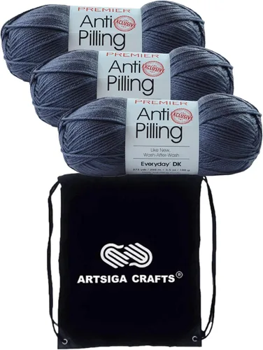 Miniatura 9 de Premier Yarns Anti-Pilling Everyday DK Solids Mist 1107-24 (6 madejas, el mismo lote de tinte) DK Light Worsted #3 Hilo acrílico antibolitas