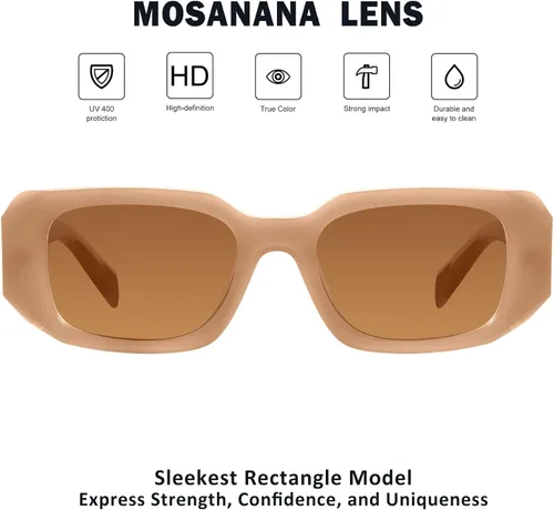 Miniatura 4 de mosanana Gafas de sol rectangulares de moda para mujeres y hombres