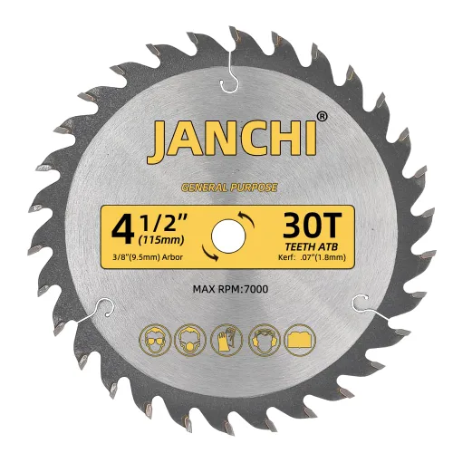 Miniatura 3 de Paquete de 3 hojas de sierra para carpintería de 4-1/2 pulgadas 24T, 30T y 40T con eje de 3/8 pulgadas, compatibles con sierra Dewalt, Craftsman