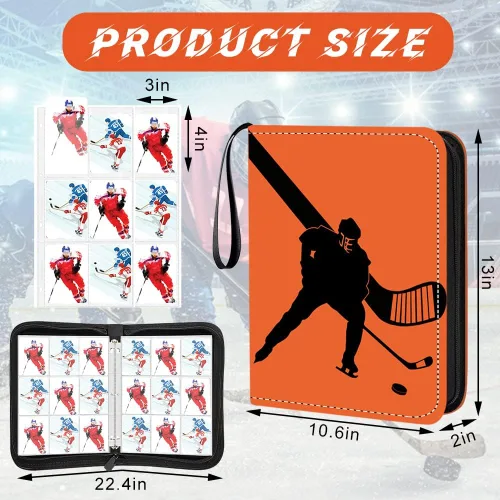 Miniatura 2 de Carpeta de tarjetas de hockey, carpeta de tarjetas coleccionables de hockey de 9 bolsillos con 900 fundas para tarjetas, funda de álbum de tarjetas