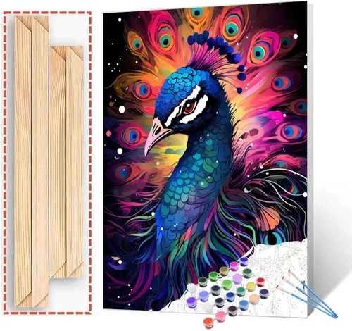 Miniatura 39 de Tucocoo Kits de pintura de búho de graffiti por números con pinceles y pigmento acrílico sobre lienzo para adultos, imagen de estilo colorido