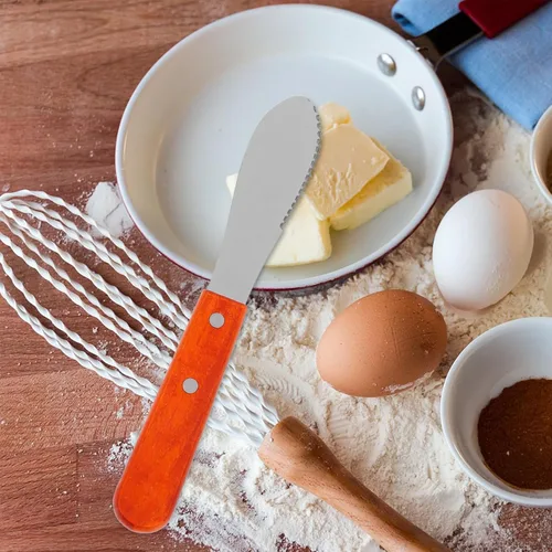 Miniatura 9 de SHERCHPRY 2 unids Creamcheese Butter Straight Spreader Butter Spatula Sandwich Cortadora Raspador Mango de Madera Pequeñas Herramientas Espátula