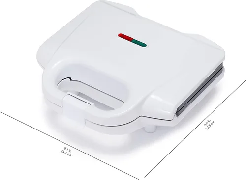 Miniatura 6 de Amazon Basics Plancha para Waffles 2 Rebanadas Blanca con Revestimiento Antiadherente y Fácil de Limpiar, 700W