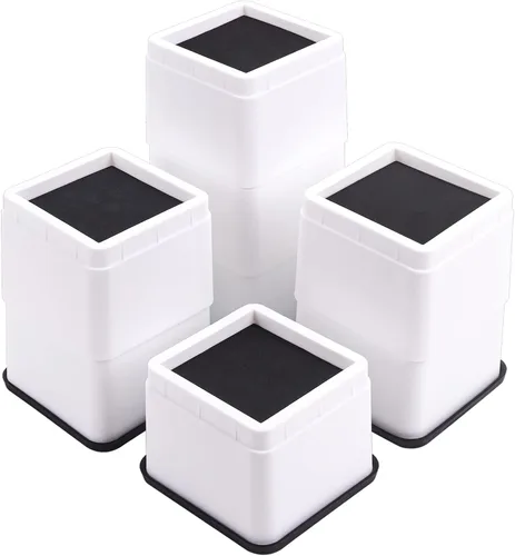 Miniatura 14 de BTSD-home Elevadores de cama de 2 o 4 pulgadas, resistentes, apilables, elevadores de muebles para sofá, mesa, silla, cama, bloques de elevadores