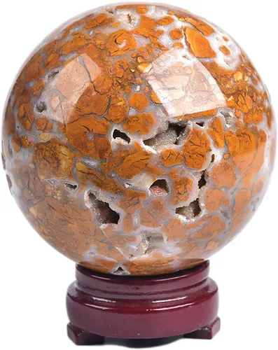 Miniatura 159 de JIC Gem Esfera de cristal de cuarzo Pietersite, bola de cristal decorativa azules y marrones dorados para meditación, decoraciones de mesa