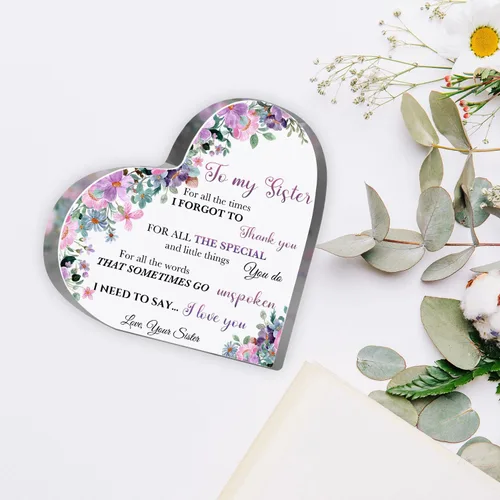 Miniatura 3 de Regalo de agradecimiento para mujeres, regalos de hermana, regalo de amistad, recuerdo de acrílico para mujeres, hermana, mejores amigos, regalo