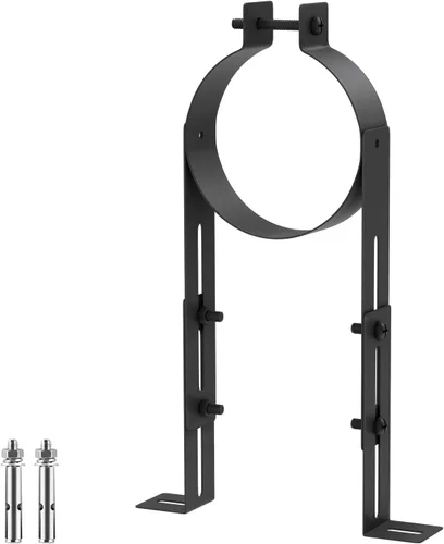 Soporte de tubo de chimenea de 4 pulgadas, correa de pared de ventilación ajustable, colgador de tubo de estufa de acero inoxidable para tubos de