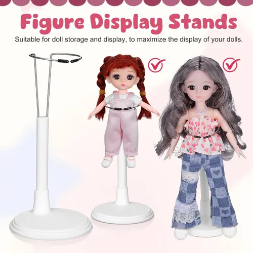 Miniatura 8 de Toddmomy Soportes de soporte para muñecas, paquete de 2 soportes de muñeca de PVC blanco, soportes de exhibición portátiles para figuras de acción
