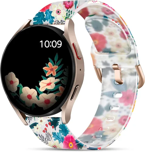 GEAK Compatible con Samsung Galaxy Watch 7 Banda/Galaxy Watch 6/Galaxy Watch 5/Galaxy Watch 4 Banda 40mm 44mm, Bandas de Silicona de 20mm Palmleaf
