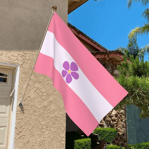 Miniatura 6 de Sapphic - Bandera de orgullo rosa para fiesta de bienvenida al aire libre, decoración exterior para el hogar, casa, jardín, patio, bandera grande