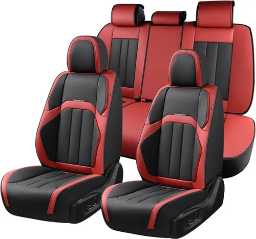 Miniatura 57 de Coverado Juego completo de fundas de asiento de automóvil, fundas de asiento negras para asientos delanteros y traseros de automóvil, protector