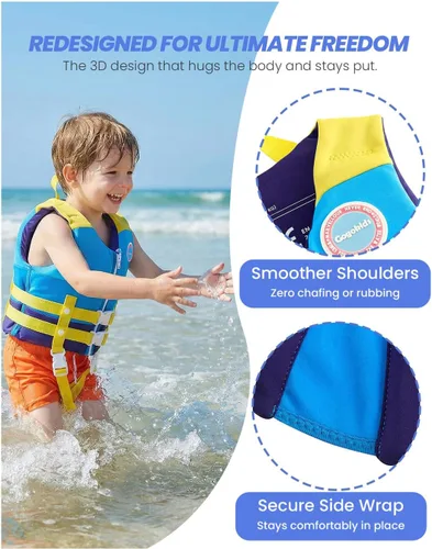 Miniatura 2 de Gogokids Chaleco de natación para niños de 2-3-4-5-6-7-8-9 años, flotadores de piscina para niños de 30-50-70 libras, flotabilidad para niños