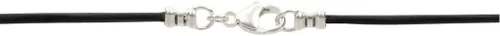 Miniatura 3 de DragonWeave Sterling Silver 1.8mm Fine Black Leather Cord Necklace - Any Length