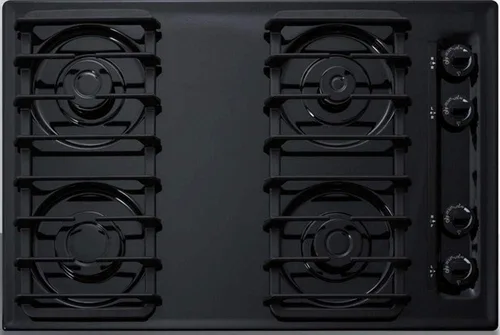 Summit TTL053S - Placa de cocina a gas de 4 quemadores de 30 pulgadas, color negro