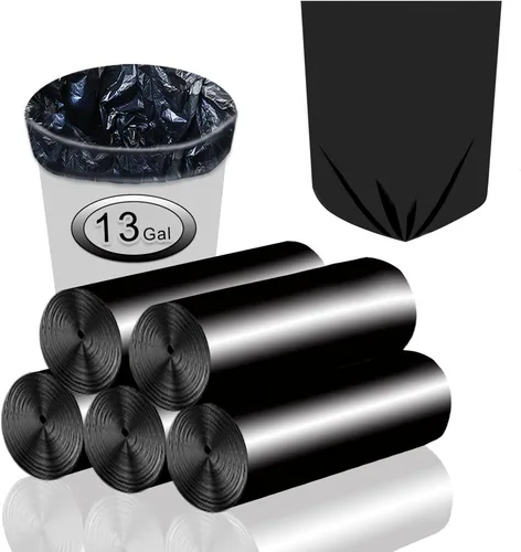 Inwaysin - Bolsas de basura de 13 galones de alto, bolsas de basura negras biodegradables, 75 unidades