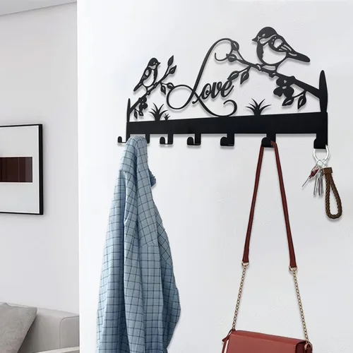 Miniatura 7 de Soporte de Llaves de Metal, Ganchos de Llaves Montados en la Pared, Soporte de Llaves para Pared, Organizador de Llaves con 7 Ganchos, Soporte