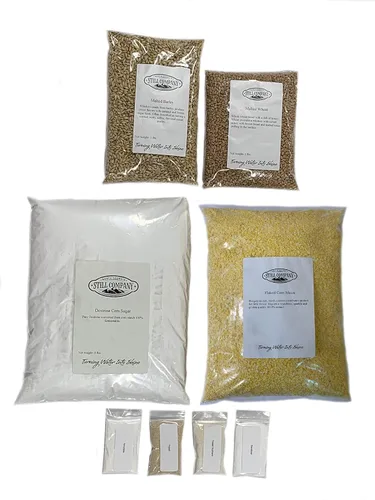 North Georgia Still Company 's Kit de fermentación para Moonshine, maíz de maíz en hojuelas, cebada malteada y whisky de trigo, kit de puré de 5