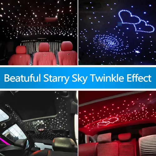 Miniatura 5 de ATOKEE Kit de Cielo Estrellado (Headliner) de 10W, 550 unidades, 0.03 pulgadas, 13.1 pies, luces de estrella de fibra óptica parpadeantes para uso