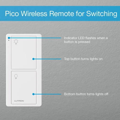 Miniatura 3 de Lutron Pico - Control remoto para interruptor inteligente Caseta, control de 2 botones, control de encendido/apagado, para uso en mesa o montaje